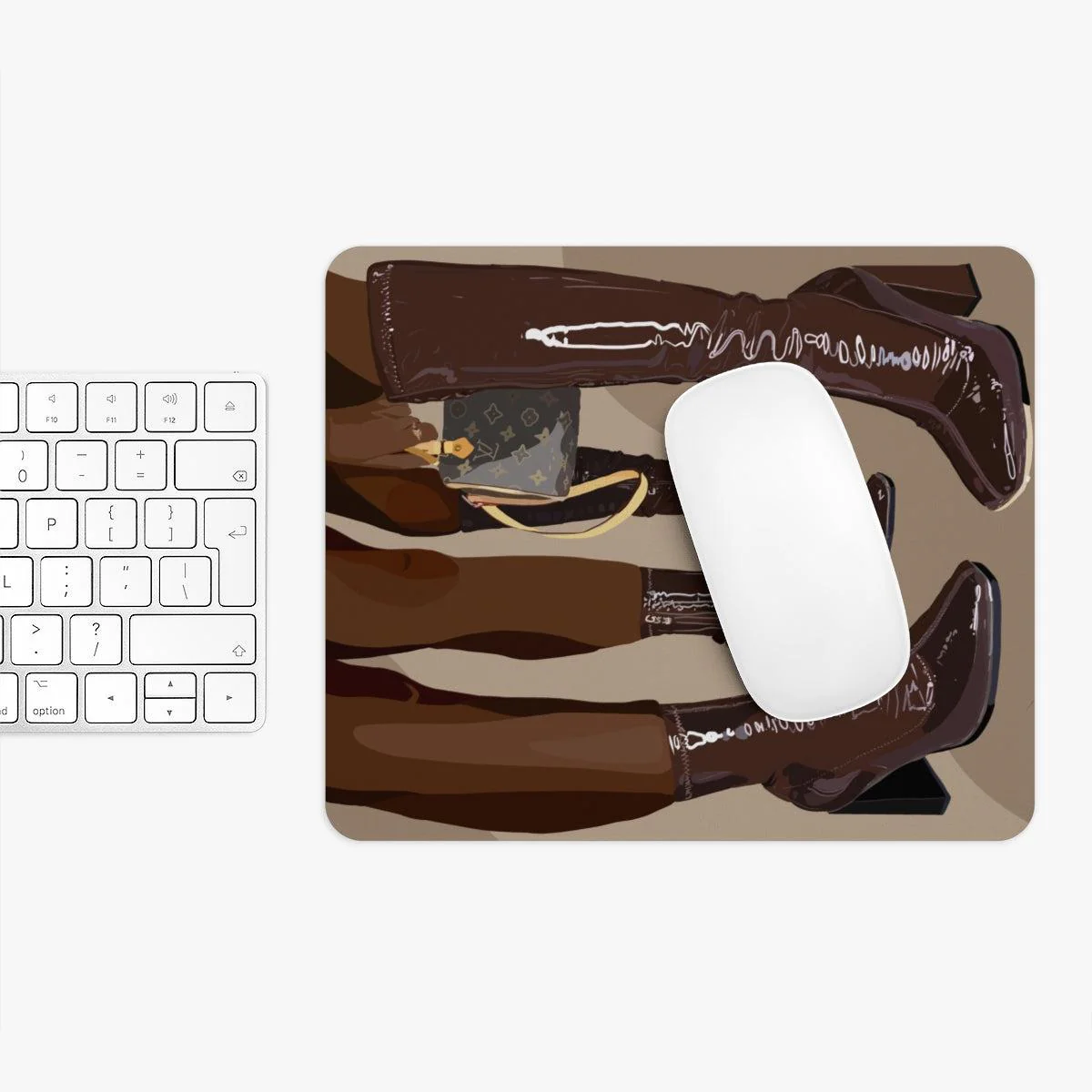 Brown boots Mouse Pad - Image 3