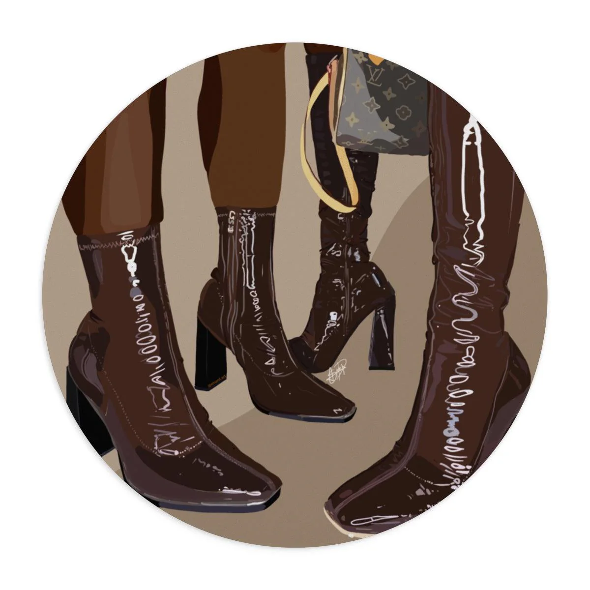 Brown boots Mouse Pad - Image 6